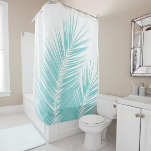 Rideaux De Douche Rêve des Feuilles de palmiers turquoise doux #1