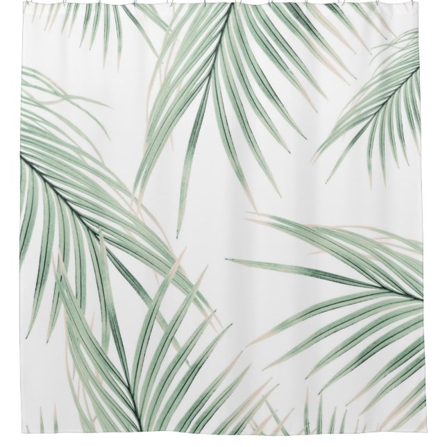 Rideaux De Douche Rêve des Feuilles de palmiers verts #3 #tropical # (Devant)
