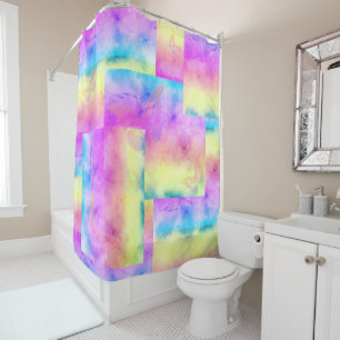 Rideaux De Douche [Rêves d'aquarelle] Papillon aux couleurs pastel 