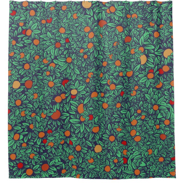 Rideaux De Douche Rich Orchard : Vintage Tree Motif. (Devant)