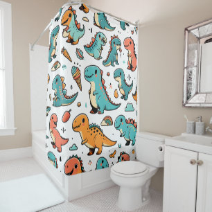 Rideaux De Douche "Rideau De Douche Dino Delight"