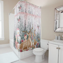 Rinder d'aquarelle rose, Snowman Joyeux Noël