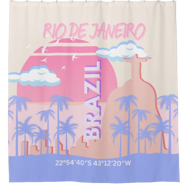 Rideaux De Douche Rio de Janeiro Brésil Travel Art (Devant)