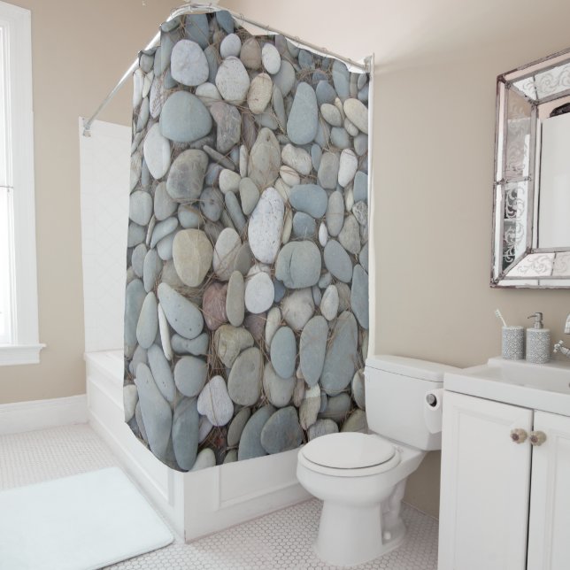 Rideaux De Douche River Stones Automne Motifs (En situation)