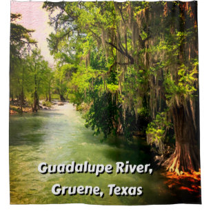 Rideaux De Douche Rivière Guadalupe en Gruene, Texas Aquarelle