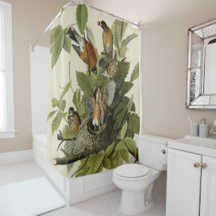 Rideaux De Douche Robin américain d'Audubon's Birds of America
