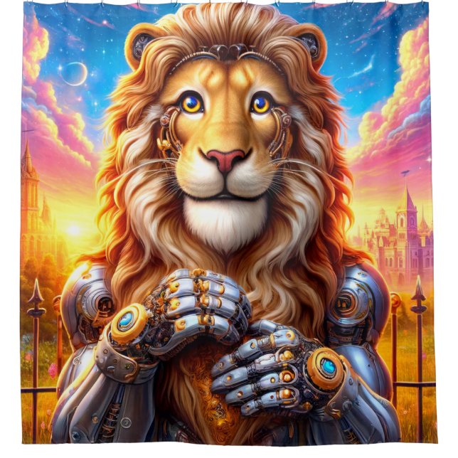 Rideaux De Douche Robot Lion (Devant)