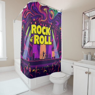 Rideaux De Douche Rock n Roll Concert Stage