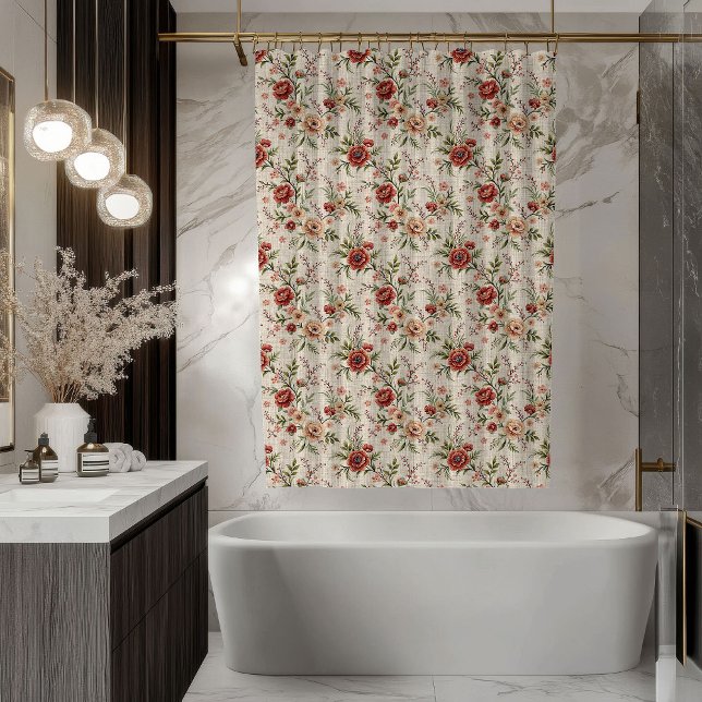 Rideaux De Douche Romantic Pastel Curtain Shabby Chic Bloom Design (Romantic Pastel Curtain Shabby Chic Bloom Design)