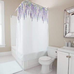 Rideaux De Douche Romantique Pastel Lilac Purple Wisteria Garden