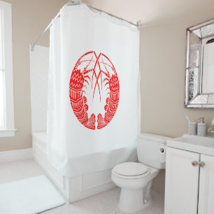 Rideaux De Douche Rondin de crevettes opposées