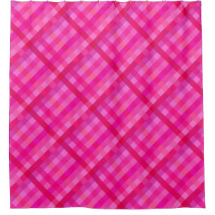 Rideaux De Douche Rose chaud et lavande plaid