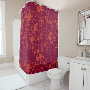 Rideaux De Douche Rose chaud et orange Abstrait