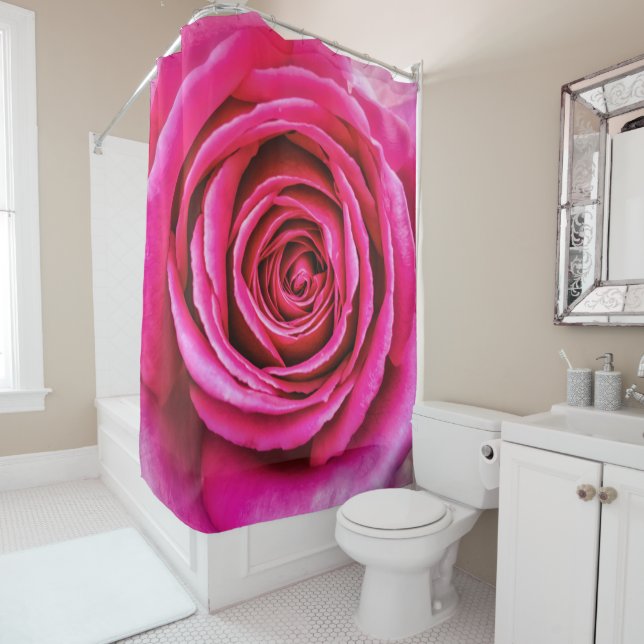 Rideaux De Douche Rose de roses indien (En situation)