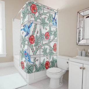 Rideaux De Douche Rose d'Escalades & Petit Oiseau, William Morris