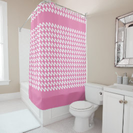 Rideaux De Douche Rose et blanc Moderne Vagues Sharp