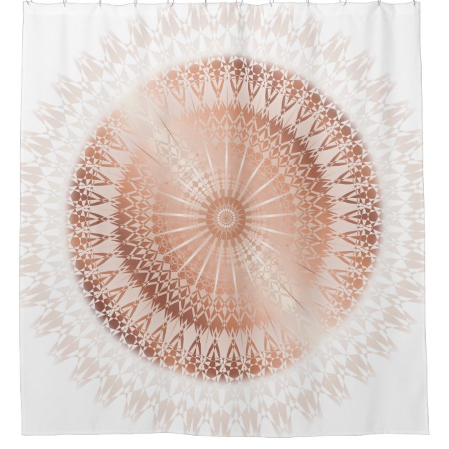 Rideaux De Douche Rose Gold Mandala Modern (Devant)