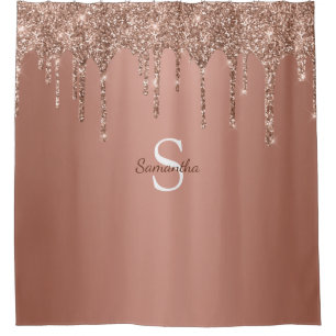 Rideaux De Douche Rose Gold Parties scintillant Drives Sparkle Monog