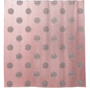 Rideaux De Douche Rose Gold Rose Brillant Glamour Points Modernes Él