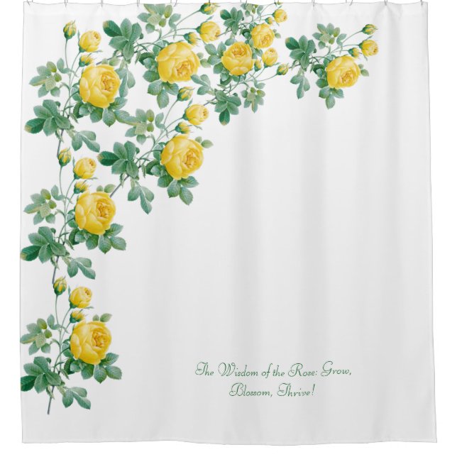 Rideaux De Douche Rose jaune vintage (Devant)