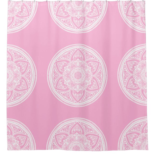 Rideaux De Douche Rose Mandala (Devant)