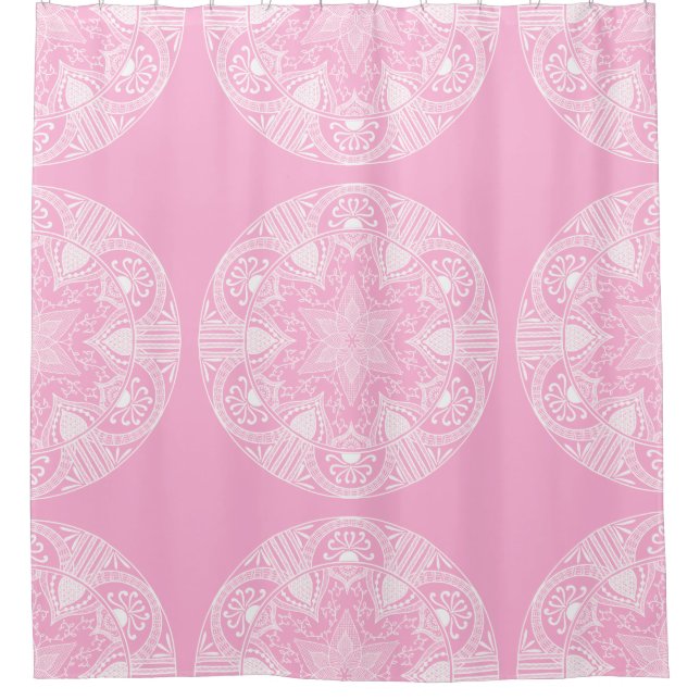 Rideaux De Douche Rose Mandala (Devant)