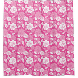 RIDEAUX DE DOUCHE ROSE PATTERN (PINK)