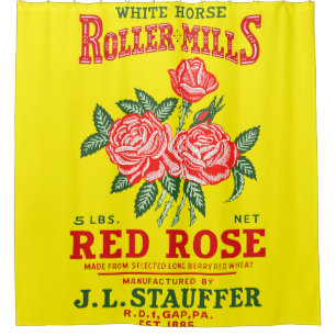 RIDEAUX DE DOUCHE ROSE ROUGE
