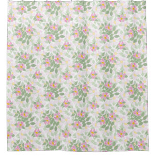 Rideaux De Douche Roses de chien assez roses sur le motif floral