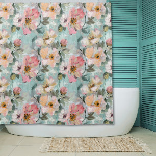 Rideaux De Douche Roses roses roses Abstraites