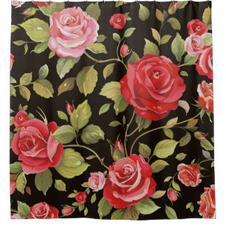 Rideaux De Douche Roses roses roses : motif floral élégant.