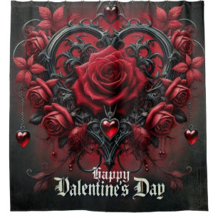 Rideaux De Douche roses rouges gothiques Saint-Valentin