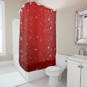 Rideaux De Douche Rouge de fête