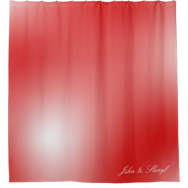 Rideaux De Douche Rouge et blanc flou Abstrait flou (Devant)