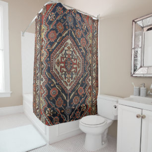 Rideaux De Douche Rouge royal bleu de Qashqai Aztec