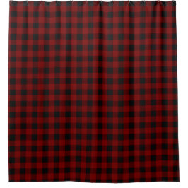 Rideaux De Douche Rouge rustique | Black Buffalo Check Plaid Motif