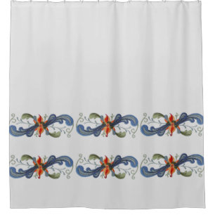 Rideaux De Douche Rouleaux scandinaves d'art populaire de Rosemaling