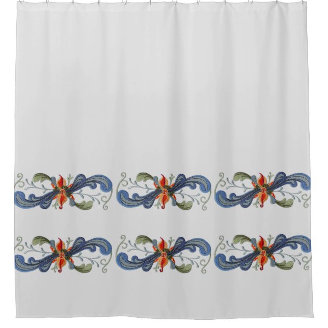 Rideaux De Douche Rouleaux scandinaves d'art populaire de Rosemaling (Devant)