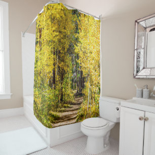 Rideaux De Douche Route des arbres jaunes // Randonnée à l'automne