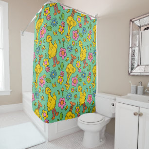 Rideaux De Douche Rue Sésame   Big Bird & Little Bird Motif