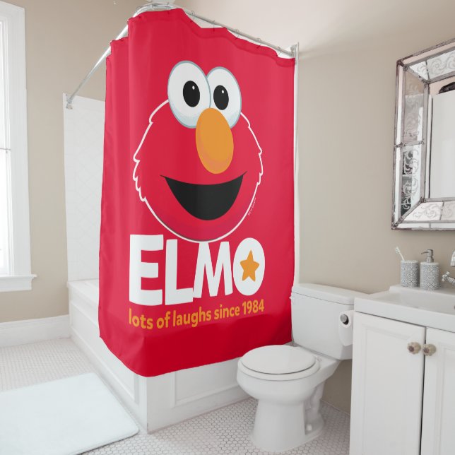Rideaux De Douche Rue Sésame | Elmo Beaucoup de rires depuis 1984 (En situation)
