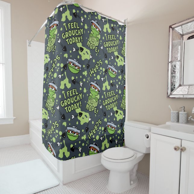 Rideaux De Douche Rue Sésame | Oscar the Grouch Phrase Motif (En situation)