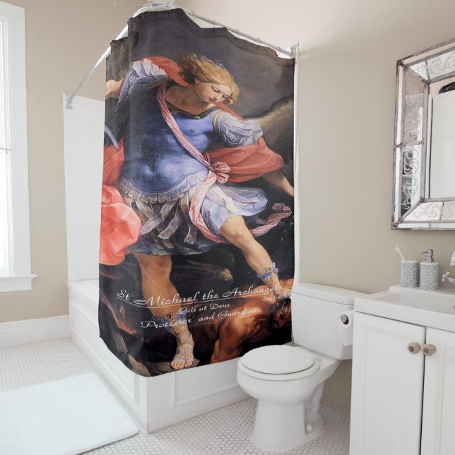 Rideaux De Douche Saint Michael L'Archange Quis ut Deus (En situation)