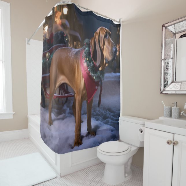 Rideaux De Douche Saison Festive de Noël de Bloodhound (En situation)
