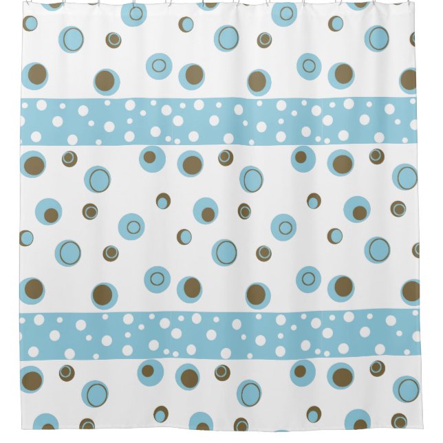 Rideaux De Douche Salle de bain Brown bleue (Devant)