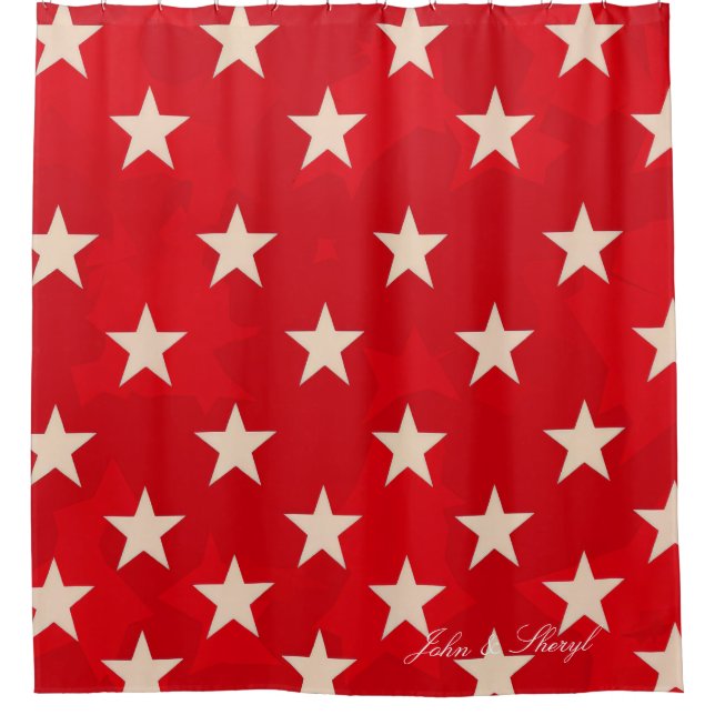 Rideaux De Douche Salle de bain Patriotique Red Stars (Devant)