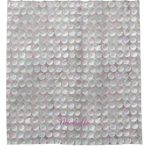 Rideaux De Douche Salle de bains nacrée rose de paillettes