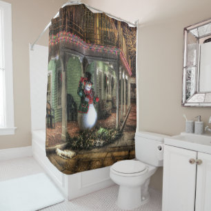 Rideaux De Douche Salutations de bonhomme de neige