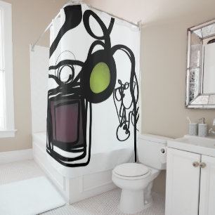 Rideaux De Douche Salutations de Philydion : Abstrait noir & blanc