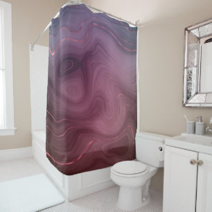 Rideaux De Douche Sangria Strata   Moody Pink and Purple Luxe Agate